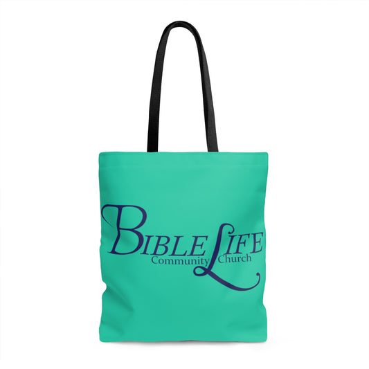 Teal Bible Life Tote Bag